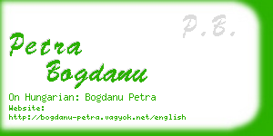 petra bogdanu business card